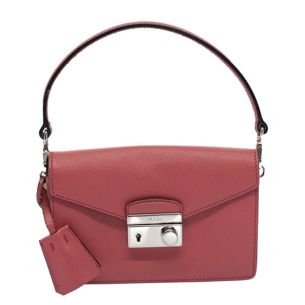 Prada Mini Leather Handbag Saffiano Pink